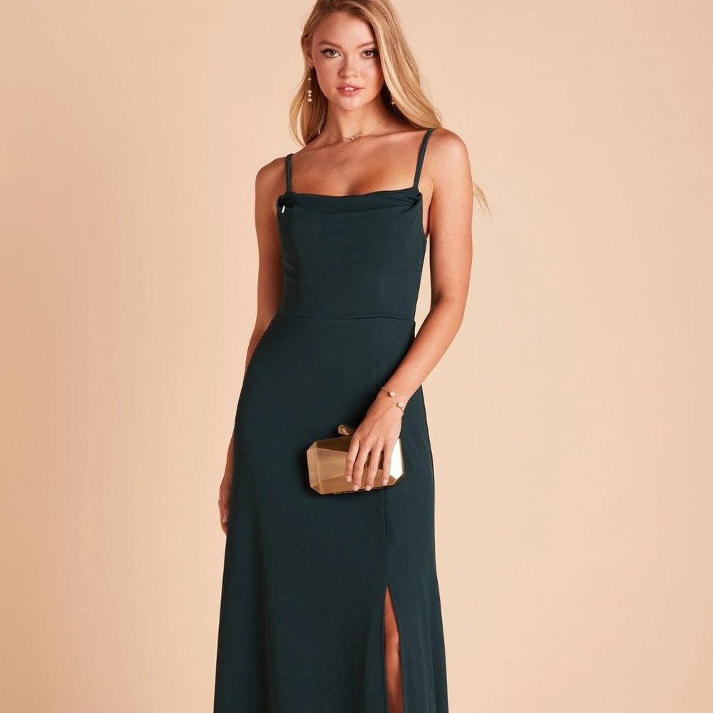 BIRDY GREY ASH DRESS CREPE EMERALD-MEDIUM